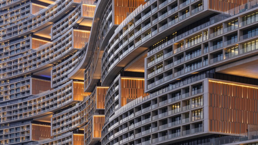 Hotel exterior — bold architectural statement