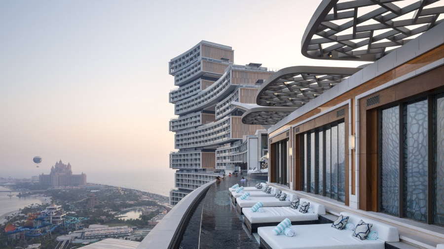 Sky-high infinity pool — automated water and lighting systems